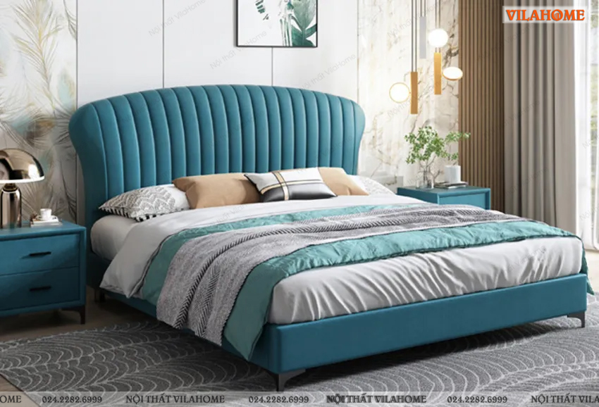 giường nỉ màu xanh