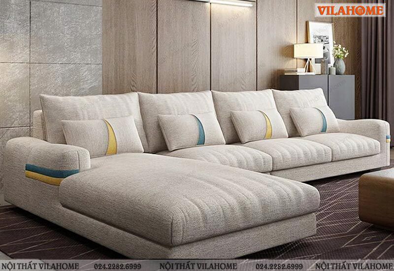 Mẫu sofa góc vải nỉ tại VilaHome