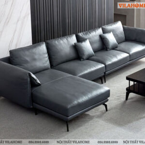 Sofa góc phom nhập khẩu cao cấp màu xanh đen
