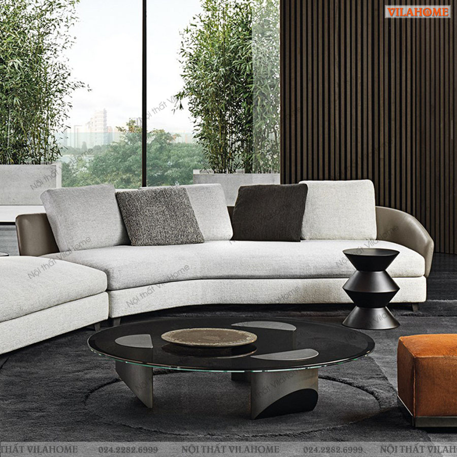 Sofa vải hiện đại dáng cong