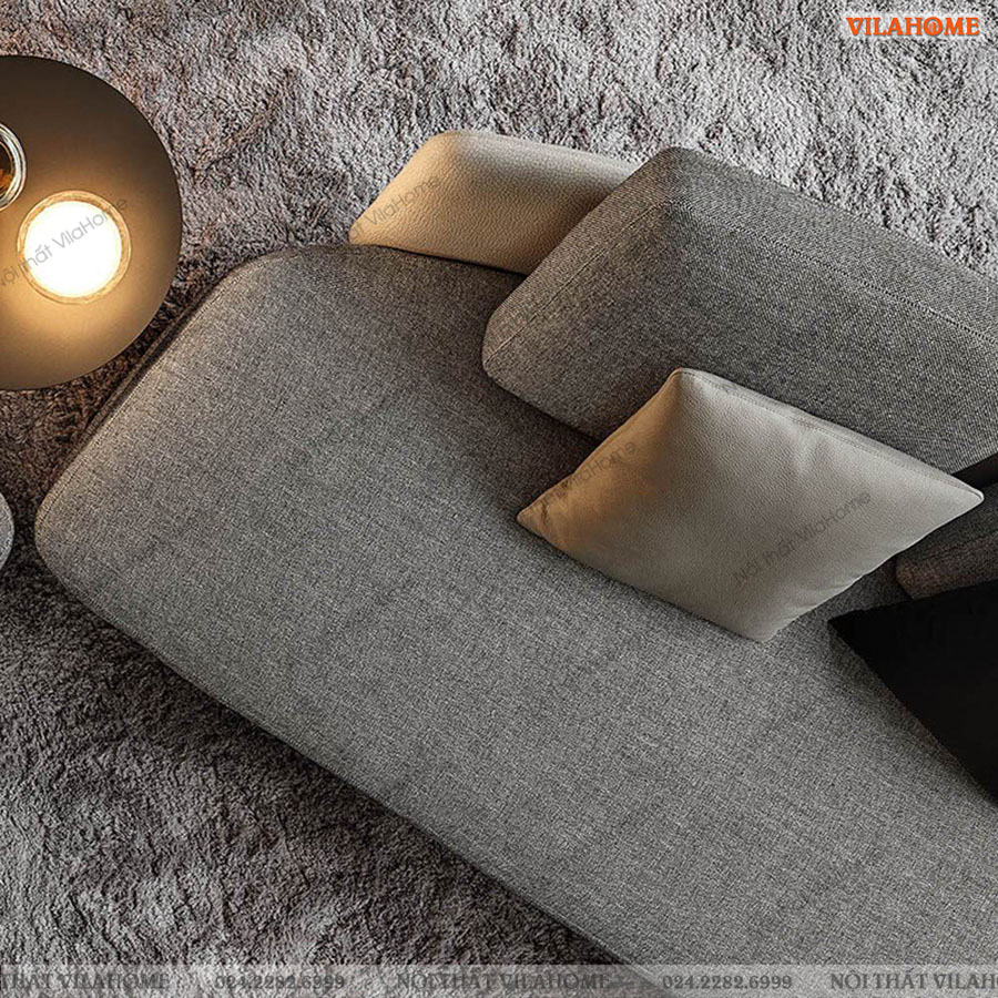 Sofa vải dáng cong có phần đệm mút dày
