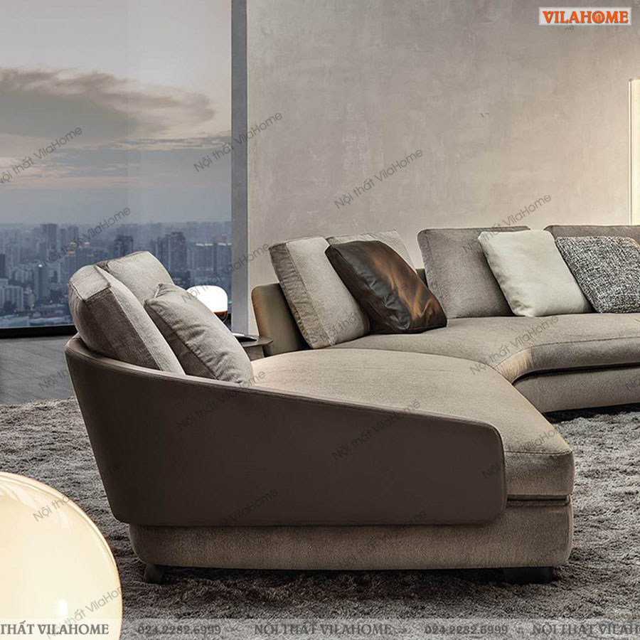 Sofa vải hiện đại tay vịn cao