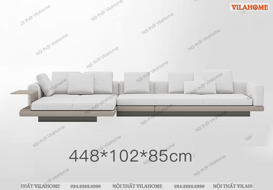 Sofa vải góc hiện đại có kệ để đồ 4m5
