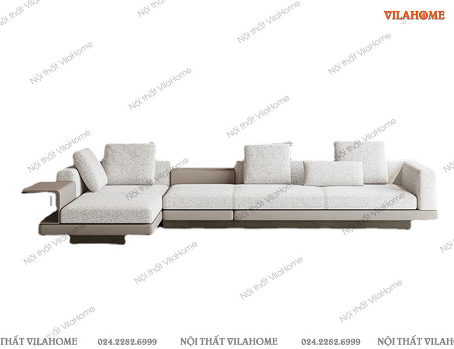 Bộ ghế sofa vải góc hiện đại màu sáng
