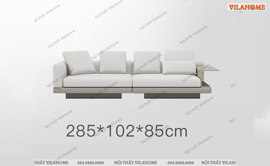 Mẫu sofa vải văng có kệ để đồ 2m8