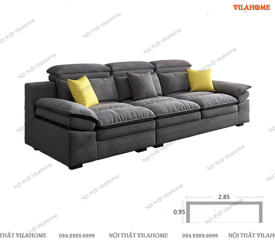 Sofa vải văng 2m85 có tựa lưng cao