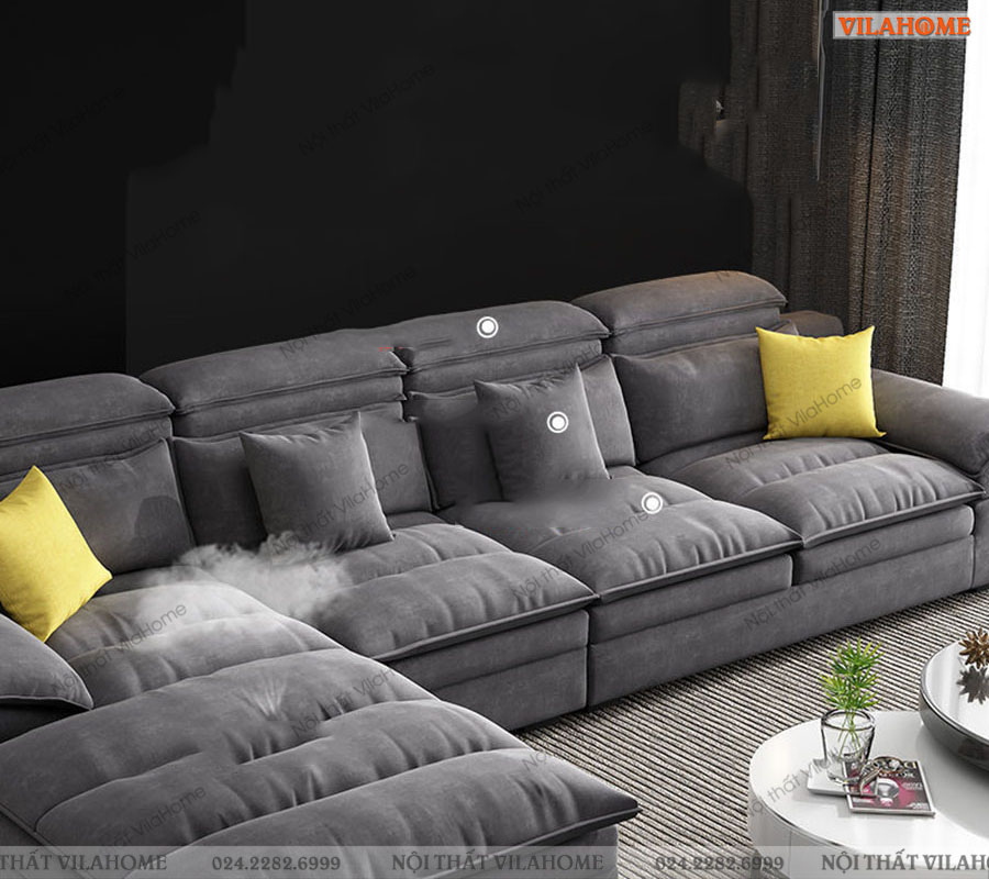 Sofa vải góc có đệm mút êm ái