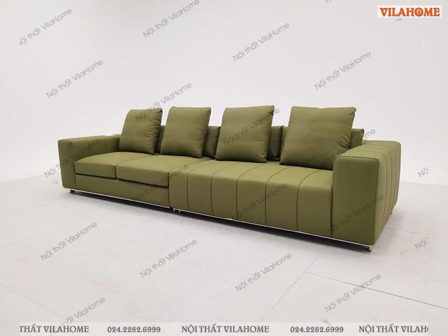 Sofa vải dáng văng hiện đại màu xanh rêu