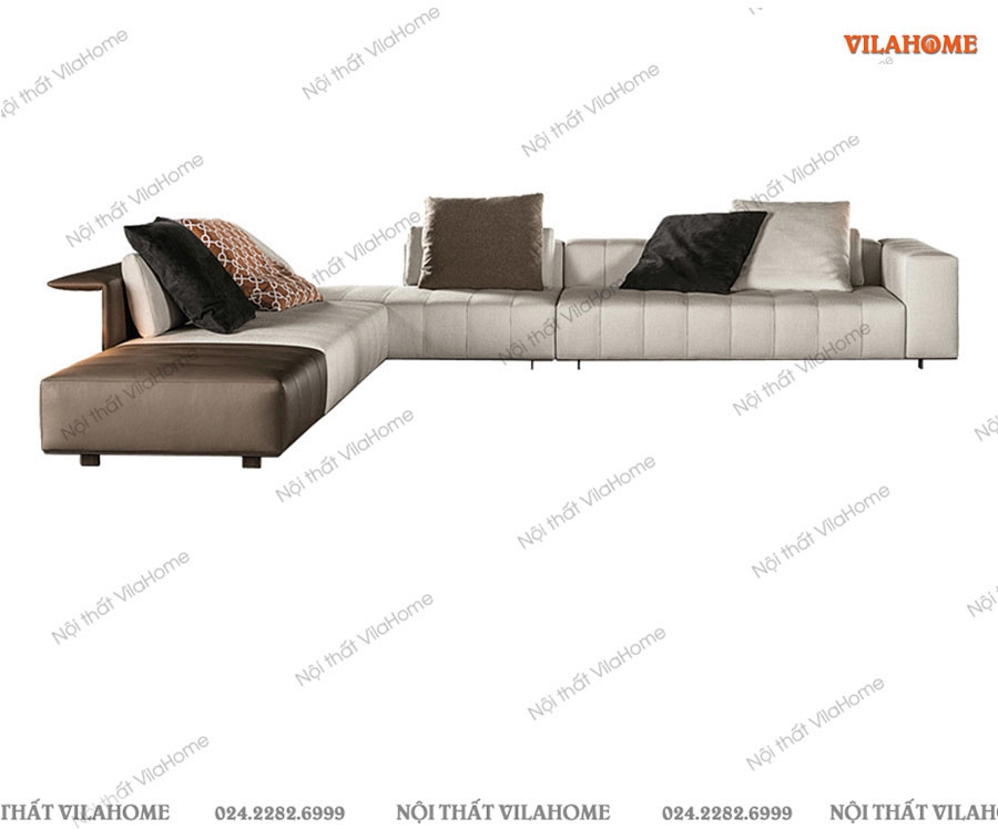 Ghế sofa vải góc màu trắng hiện đại