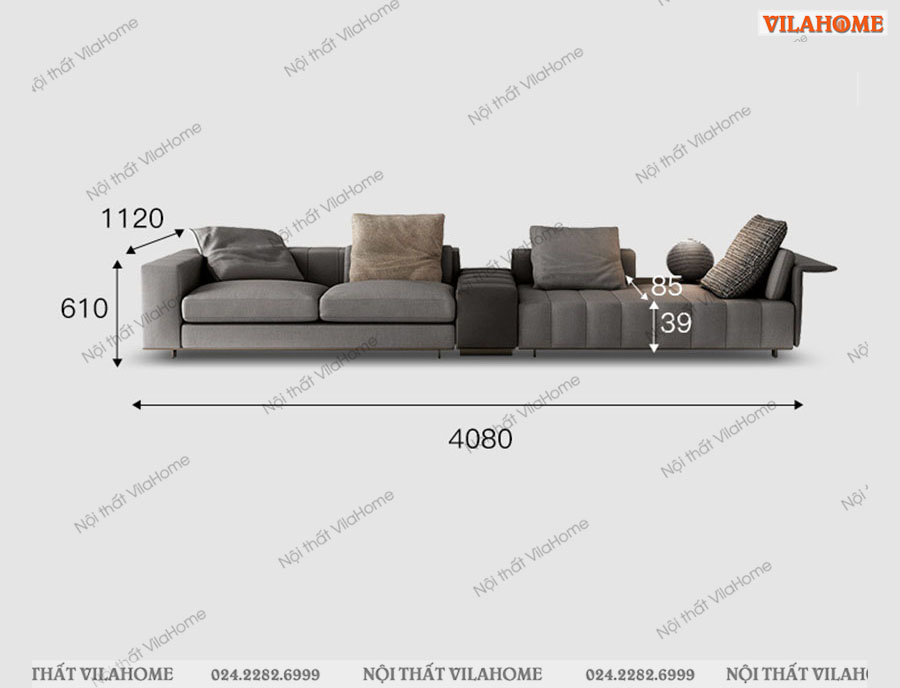 Sofa vải văng cao cấp 4m
