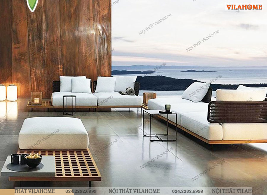 Sofa vải khung gỗ