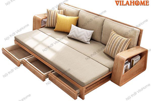 Sofa kiêm giường ngủ gỗ