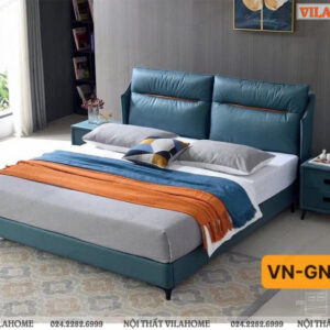 Giường ngủ bọc da màu xanh Vn-GN806