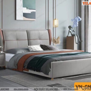 Giường ngủ nhập khẩu bằng da vn-gn2039