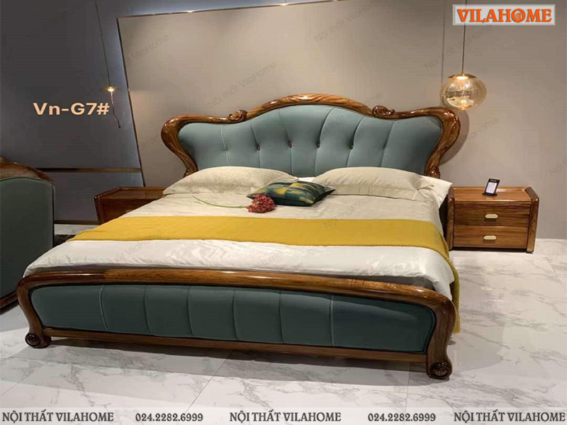 Giường ngủ nhập khẩu cao cấp tân cổ điển vn-g7
