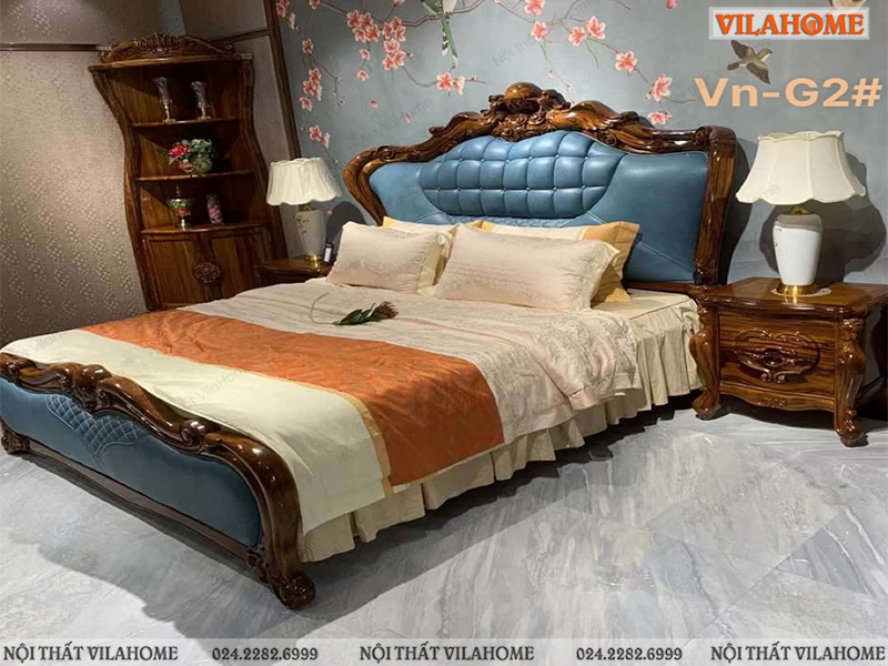 Giường ngủ nhập khẩu phong cách tân cổ điển Vn-g2