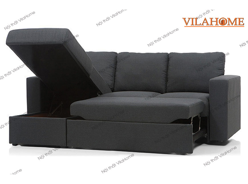 Giường sofa gấp gọn màu đen