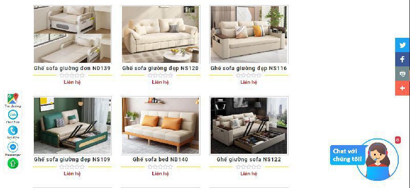 đa dạng mẫu sofa giường Bắc Ninh
