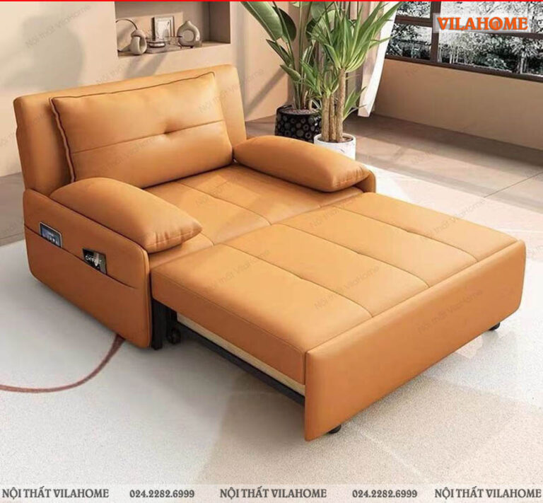Ghế sofa giường đơn màu vàng 