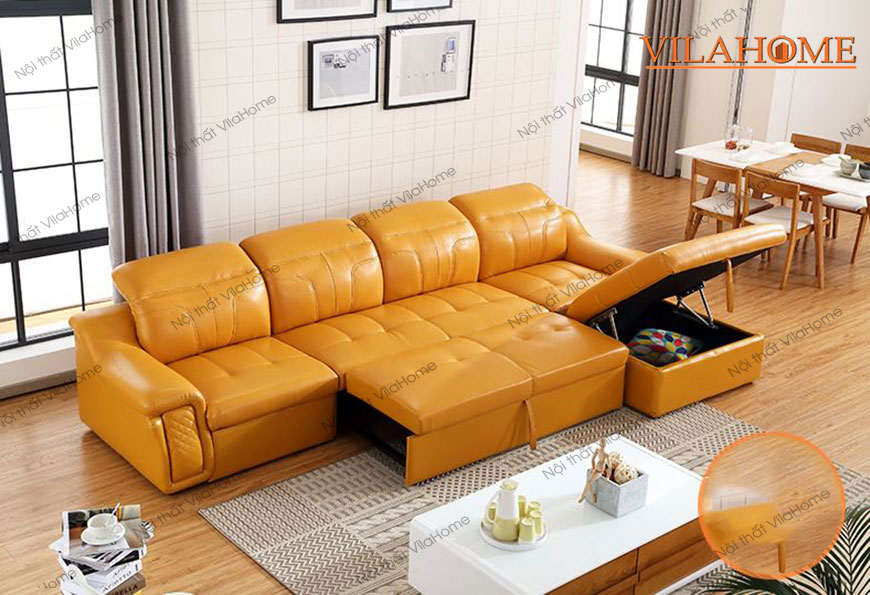 sofa giường màu cam