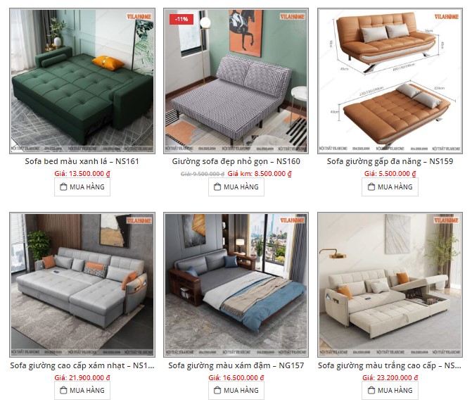 kho sofa giường giá tốt Hà Nội